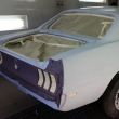 Mustang in the booth, prepped for paint