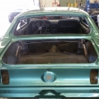 Rear view of Mustang fully painted
