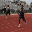 Thomas Mehler runs the 200 and 100 meter sprints. He is also a member of the 4x100 meter relay team. Mehler says, “I love working with Coach Montrell Williams. He knows his stuff and brings a lot to the table.” Mehler won the 200 meter event for his heat on Saturday, February 27. Mehler, a two sport athlete, also plays soccer for Yuba College. “This is my first time running. I’ll gain more confidence and keep getting better.” His time in the winning sprint was 23.4 seconds.