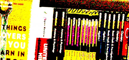 Photoillustration of textbooks