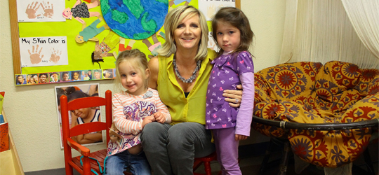 Karen Stanis with preschool children | Photo by Alexis Grissom-Pack