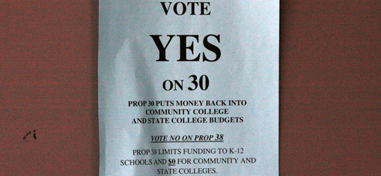 Yuba College flyer promoting Prop 30 | Photo by Capa Lo