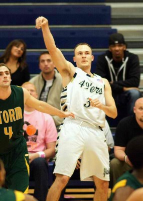 Yevgeniy Dyachenko attempted a three point shot | Photo by Chris Carpenter