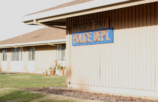 The campus police department is located nearby the bus stop at the east parking lot., next to the CDC playground. | Photo by Capa Lo