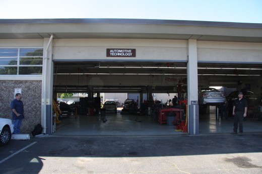 Automotive entry at the Yuba College garage