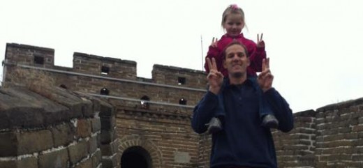 Professor Smith and his  daughter Maggie on the Great Wall.