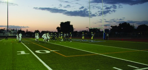 49ers line up at Yuba College football field.