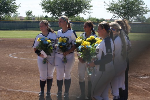 Girls getting flowers