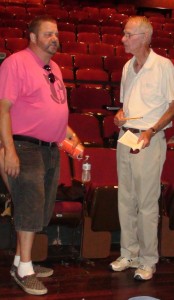 Director Geoffrey Wander giving Richard Foote (Orgon) some stage notes