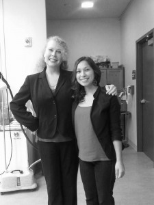 speech coach and student