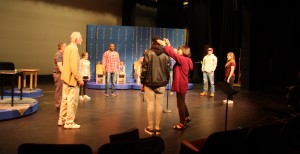 Ueda musically directs the cast of "The 25th Annual Putnam County Spelling Bee."