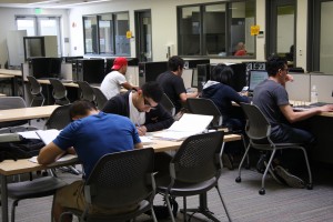 Students work diligently in the College Success Center.