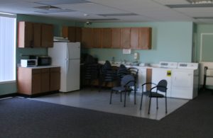 Life building center dining and laundry area