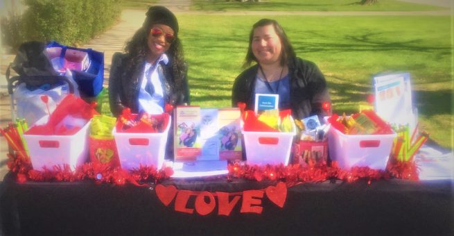 Left Elicia Stewart, Harmony Health Community Events Coordinator Christina Villegas, Outreach Enrollment Specialist 