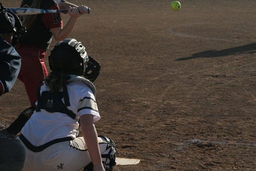 Backup catcher Abby Driver waits for the pitch.