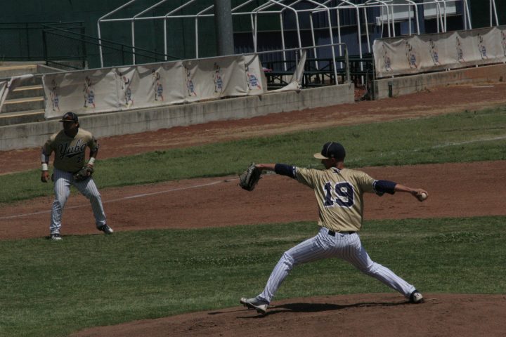 Tyler Minton throws a pitch in his start against Mendocino.